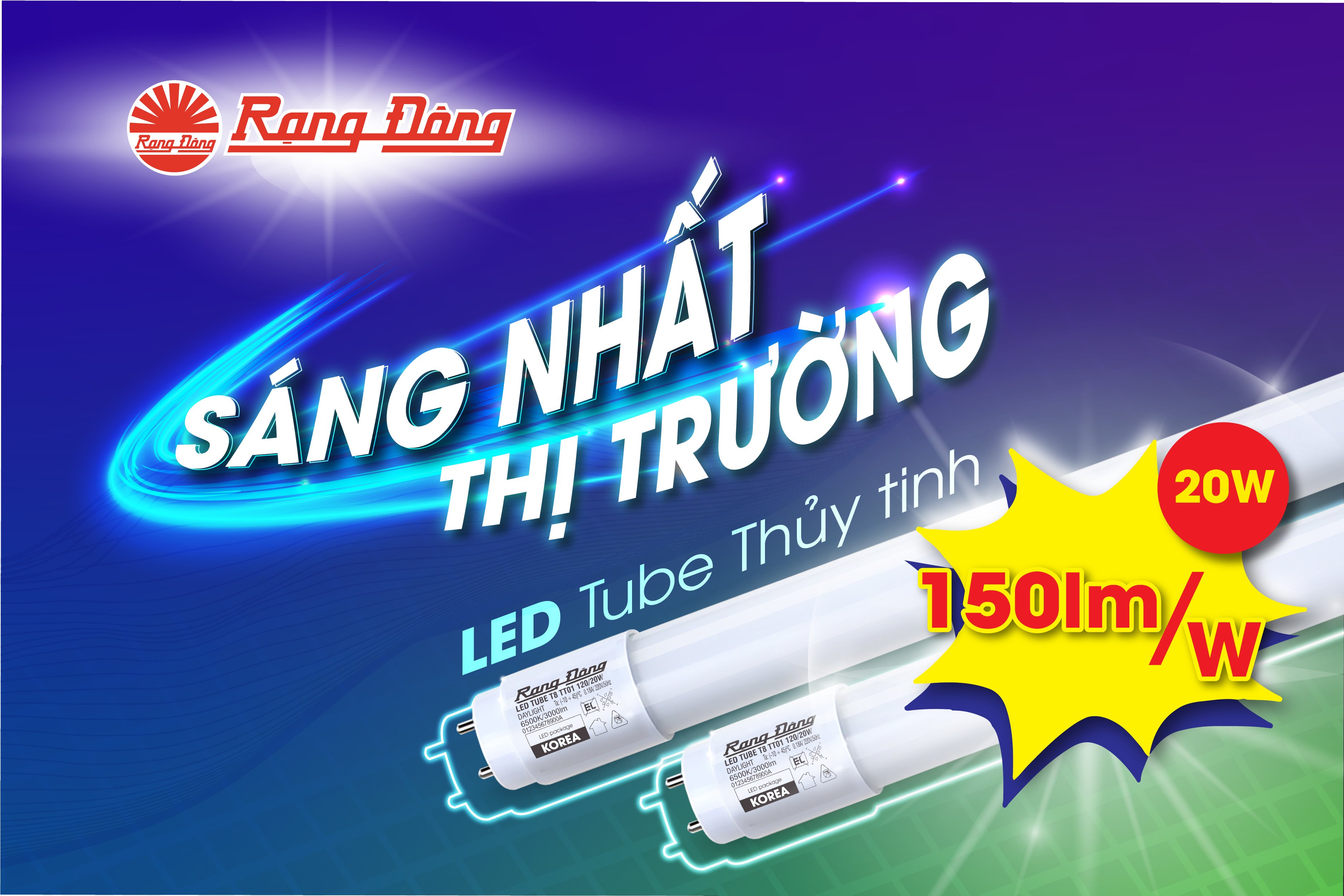 SIÊU PHẨM LED TUÝP (TUBE) THỦY TINH SÁNG NHẤT THỊ TRƯỜNG